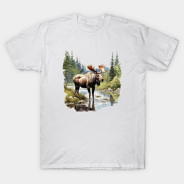 Wild Moose T-Shirt by zooleisurelife